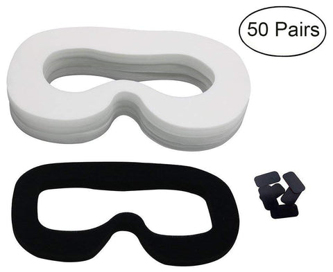 Lunies Disposable Hygiene Eye Mask with Sponge Mat and Magic Sticks Compatible for H-T-C Vive VR Virtual Reality Headset White