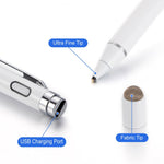 Evach Active Stylus Digital Pen with 1.5mm Ultra Fine Tip Stylus for iPad iPhone Samsung Tablets, Compatible with Apple Pen/Samsung Stylus on Touchscreen Devices,Drawing Stylus Pen, White.