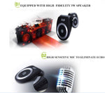 Bluetooth Car Speakerphone Kits,Bluetooth 4.1 Hands-Free Motion AUTO-ON Car Kit Stereo Music Speaker Wireless Sun Visor Player Adapter Built-in Mic & Car Charger,Connect 2 Phones at Same Tim (Black)