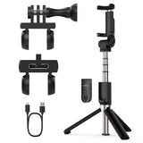 Yoozon Upgraded Selfie Stick Tripod Bluetooth, Phone & Camera Tripod Selfie Stick with Wireless Remote Shutter for Gopro,Action Cameras, iPhone Xs MAX/XR/XS/X/Galaxy S9 Plus and More (Black-Black)
