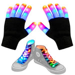 Aywewii Led Finger Gloves, Led Gloves LED Shoelaces Set Light Up Toys for Boys Girls, Flashing Gloves for Christmas Thanksgiving Birthday Glow Halloween Costume Party