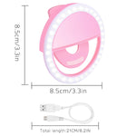 Hicdaw 2PCS Selfie Light Ring Selfie Light Led Circle Clip On Selfie Light 3 Level Adjustable Brightness Rechargeable Compatible for Phone Photography