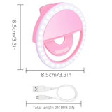 Hicdaw 2PCS Selfie Light Ring Selfie Light Led Circle Clip On Selfie Light 3 Level Adjustable Brightness Rechargeable Compatible for Phone Photography