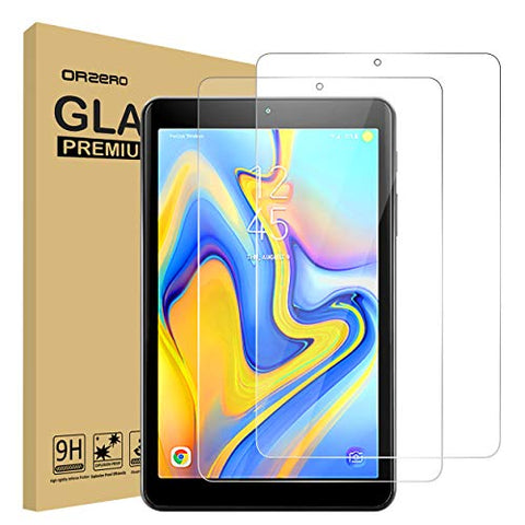 (2 Pack) Orzero for Samsung Galaxy Tab A 8.0 inch 2018 (SM-T387) Tempered Glass Screen Protector, 9 Hardness HD Anti-Scratch Full-Coverage (Lifetime Replacement)