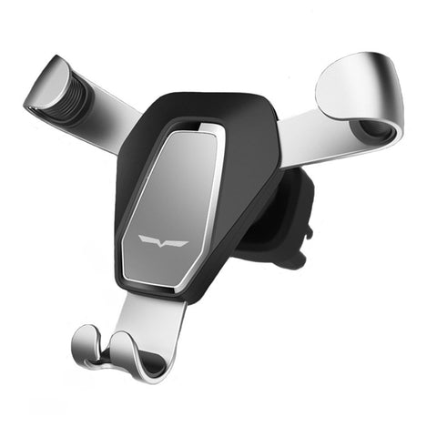 Wuedozue Gravity Car Phone Mount，Universal Clip Grip Air Vent Car Cell Phone Holder for iPhone Xs/X / 8/8 Plus / 7/7 Plus/Samsung Galaxy S8 / Note 8 and Other Smartphones (Silver)