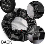 EIGIIS Universal Soft Spare Tire Cover Leather Waterproof Dust-Proof Thicken Wheel Protectors Covers for SUV (Shantou, (32"-33",17in))