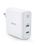 Anker 60W 2-Port USB C Charger, PowerPort Atom PD 2 [GaN Tech] Ultra Compact Foldable Type C Wall Charger, Power Delivery for MacBook Pro/Air, iPad Pro, iPhone XR/XS/Max/X/8, Pixel, Galaxy, and More