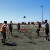 PowerNet 4 Way Soccer Tennis Net | Indoor Outdoor | Portable Fun Game to Build Technical Skill | Practice and Improve Ball Control Headers and Volleys | 2 Sizes (12 ft x 12 ft x 3 ft)