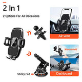 TORRAS [Ultra-Durable] Cell Phone Holder for Car, Universal Car Phone Mount Dashboard Windshield Vent Compatible with iPhone 11 Pro Max XS X XR 8 Plus SE, Samsung Galaxy S20+Ultra Note10 Plus & All