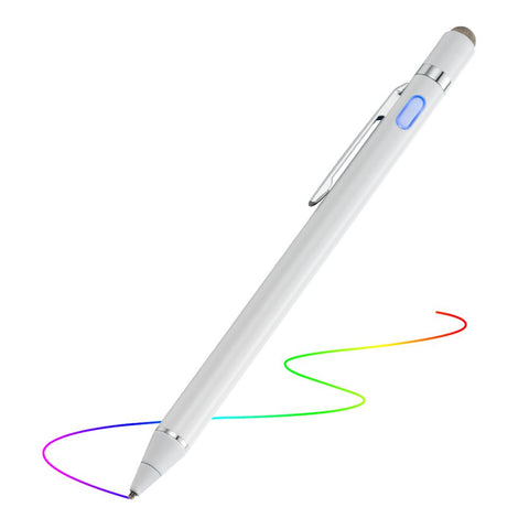 Evach Active Stylus Digital Pen with 1.5mm Ultra Fine Tip Stylus for iPad iPhone Samsung Tablets, Compatible with Apple Pen/Samsung Stylus on Touchscreen Devices,Drawing Stylus Pen, White.