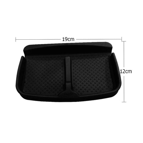 Car Anti-Slip Durable Silicone Universal Fit Compatible Tesla Model S Model X Model 3 Container Dashboard Pad Storage Mat, Cell Phone Holder, Sun Glasses Stand,GPS Navigation Holder,Cards pad (Black)