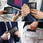 Mens Wallet RFID Genuine Leather Bifold Wallets For Men, ID Window 16 Card Holders Gift Box