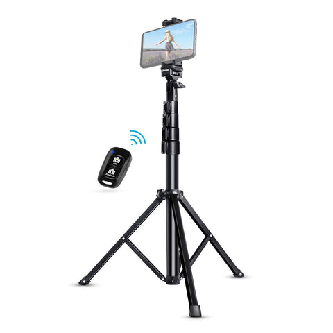 Selfie Stick Tripod, UBeesize 51" Extendable Tripod Stand with Bluetooth Remote for iPhone & Android Phone, Heavy Duty Aluminum, Lightweight