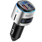 FM Transmitter, Nulaxy V4.2 Bluetooth FM Transmitter, Wireless FM Radio Car Bluetooth Adapter with QC3.0 Quick Charge, Support USB Drive, TF Card, Hands-Free Talking, Activate Siri/Google Now - NX08
