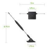 Cell Phone Signal Strength Booster Antenna Compatible for Verizon AT&T Tmobile Sprint. Truck and Car Mount Passive Repeater Antenna 4G LTE for Samsung Apple iPhone LG Motorola Smart Phones by Cellet
