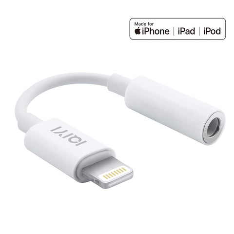 [Apple MFi Certified] Lightning to 3.5 mm Headphone Jack Adapter Compatible with iPhone 8/8 Plus/X/Xr/Xs/7/7 Plus, Music Control & Calling Function Supported,Support iOS 11,10.3 and More - White