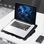 AICHESON Laptop Cooling Pad 5 Fans Up to 17.3 Inch Heavy Notebook Cooler, Blue LED Lights, 2 USB Ports, S035, Blue-5fans