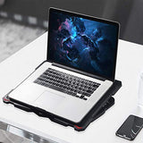 AICHESON Laptop Cooling Pad 5 Fans Up to 17.3 Inch Heavy Notebook Cooler, Blue LED Lights, 2 USB Ports, S035, Blue-5fans