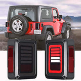 Wrangler JK LED Tail Lights Smoked for 07-17 Wrangler Reverse Light Turn Signal Lamp Running Lights