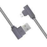 Micro USB Cable, CTREEY 90 Degree 3 Pack 10FT Long Premium Nylon Braided Android Fast Charger USB to Micro USB Charging Cable for Samsung Galaxy S7 Edge/S6/S5, Note 5/4/3 (3 Pack 10FT Grey)