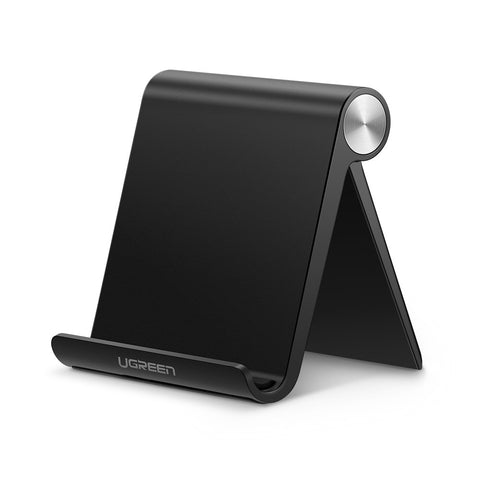 UGREEN Cell Phone Stand Holder Mobile Phone Dock Compatible for iPhone XS Max XR 8 Plus 6 7 6S X 5, Samsung Galaxy S10 S9 S8 S7 Edge S6, Android Smartphone Holder for Desk Adjustable, Foldable (Black)