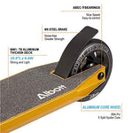 Albott Pro Scooters Trick Scooter - Freestyle 110mm Aluminium Core Wheels Stunt Scooters for Kids 8 Years and Up Entry Level Scooter for Beginner Boys Teens Adults(Gold)