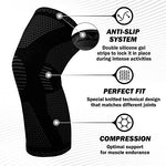POWERLIX Knee Compression Sleeve - Best Knee Brace for Knee Pain for Men & Women – Knee Support for Running, Basketball, Weightlifting, Gym, Workout, Sports – Please Check Sizing Chart
