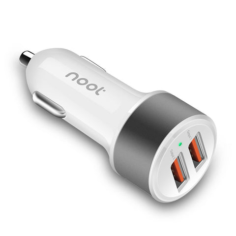 noot products USB Car Charger 36W Dual Port Quick Charge 3.0 Fast Charging Compatible for iPhone Xs/XS Max/XR/X/8/8 plus/7/7 Plus/6s/6s Plus/6 Samsung Galaxy S10/S10 Plus/S10E/Note 9/8/S9/S8/Plus