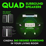 Nakamichi Shockwafe Ultra 9.2.4 Channel 1000W Dolby Atmos Soundbar with Dual 10" Subwoofers (Wireless) & 4 Rear Surround Effects Speakers. Enjoy Plug and Play Explosive Bass & High End Cinema Surround