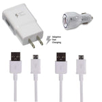 Galaxy S7 S7 Edge S6 S6 Edge LG G2 G3 G4 for Adaptive Fast Charger Micro USB 2.0 Cable Kit (Wall Charger+2 Micro USB Cable+ Fast car Charger) Value Pack 3.0