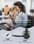 Mpow Bluetooth Headset V5.0 with Dual Microphone, Wireless PC Headphones,CVC8.0 Noise Canceling, On Ear for Computer,Cell Phone, Call Center, Office, Skype, 22 H Talk Time,Soft Earpad (Wired Optional)