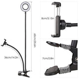 FIXKIT Selfie Ring Light with Cell Phone Holder for Live Stream, Dimmable 3-Light Mode, Lazy Bracket Desk Lamp LED Light for YouTube, Facebook, iPhone 7,6/Plus, Samsung, HTC, Huawei