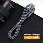 USB Type C Cable, Snowkids USB C Charger (2 PACK 6.6FT) Nylon Braided USB A to USB C Fast Charging Cord Compatible Samsung Galaxy S9 S8 Plus Note 9 8,LG V30 V20 G6 G5,Pixel XL,Nintendo Switch (Grey)