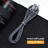 USB Type C Cable, Snowkids USB C Charger (2 PACK 6.6FT) Nylon Braided USB A to USB C Fast Charging Cord Compatible Samsung Galaxy S9 S8 Plus Note 9 8,LG V30 V20 G6 G5,Pixel XL,Nintendo Switch (Grey)