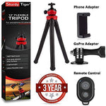 Flexible Tripod for iPhone, 12" Smartphone Tripod + High-Speed Bluetooth Remote for iPhone, Samsung, Compact Gorilla Tripod Stand 360° for GoPro, Cell Phone and DSLR Camera (Tripod + Remote)