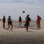 PowerNet 4 Way Soccer Tennis Net | Indoor Outdoor | Portable Fun Game to Build Technical Skill | Practice and Improve Ball Control Headers and Volleys | 2 Sizes (12 ft x 12 ft x 3 ft)