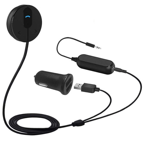 Besign BK01 Bluetooth 4.1 Car Kit Hands-Free Wireless Talking & Music Streaming Receiver with Dual Port USB Car Charger and Ground Loop Noise Isolator for Car with 3.5mm AUX Input Port