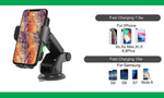 SmartG Wireless Car Charger Mount, Auto-Clamping, Fast Charging, 10W/7.5W/5W Air Vent/Windshield/Dashboard Holder, for iPhone MAX/XS/XR/X/8/8+ & Samsung S10/S10+/S9/S9+/S8/S8+/Note9