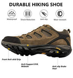 Wantdo Men's Waterproof Hiking Shoes Outdoor Leather Hiking Camping Boot 10.5 M US Brown