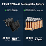 Controller Charger for Xbox One - Rechargeable Battery Pack for Xbox One/Xbox One X/Xbox One S/Xbox One Elite Controller, Charging Station for Xbox One with LED Indicator and 2Pcs 1200mAh Rechargeable