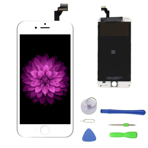 Screen Replacement for iPhone 6 Plus White, LCD Display & Touch Screen Digitizer Frame Cell Assembly Set with Free Repair Tools