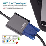 USB 3.0 to VGA Adapter 1080P, Full HD Multi Display Video Graphic Converter for PC Laptop Desktop to TV Monitor Projector, Only Support Windows 7/8/8.1/10 (NO Mac & Linux) (Black)