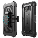 SUPCASE Galaxy S8 Active Case, Full-Body Rugged Holster Case with Built-in Screen Protector for Samsung Galaxy S8 Active, Unicorn Beetle Pro Series, Black/Black