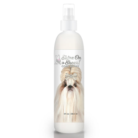 The Blissful Dog Shine-On + Sheen Coat Spray, All Natural, Leave-in Conditioner and Coat Detangler for Your Dog, 8 Oz