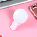 Ring Light, Selfie Ring Light，Rechargeable LED Selfie Ring Light with 3 Modes Dimmable Clip Ring Lights for Camera Phone Tablets Laptop（Rose Pink