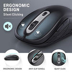 Wireless Mouse 2.4G Jelly Comb Computer Mouse for Laptop with Adjustable DPI 1000/1600/2400 Level Mouse Wireless with PC/Desktop/Windows/MAC OS of Mac Mouse (Black and Sliver)