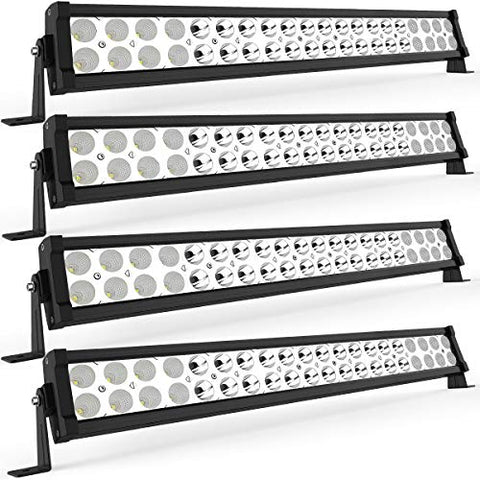LED Light Bar YITAMOTOR 4 Pack 24 inches 120W Spot Flood Combo LED Work Light Fog Driving Light Off Road Light Bar Compatible for Pickup, Jeep, SKU, ATV, 4x4, Tractor, Truck, Boat, Car
