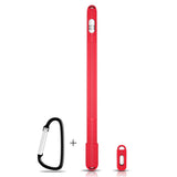AWINNER Silicone Case Compatible with Apple Pencil Holder Sleeve Skin Pocket Cover Accessories for iPad Pro,with Charging Cap Holder,Protective Nib Covers and Lightning Adapter Case (Red)