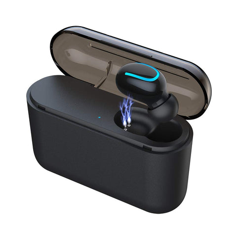 Eleproof Bluetooth Earpiece, Bluetooth 5.0 Wireless Earbud 100-Hour Playing Time Mini Single Bluetooth Earbud with Portable Charging Case Invisible Car Bluetooth Headset for Hands-free Calls (One Pcs)
