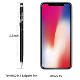 Teviwin 2 in 1 Slim Capacitive Stylus & Ballpoint Pen for Universal Touch Screens Devices, iPhone 6 Plus, iPad, Tablets, Samsung Galaxy (12 Colors/ Pieces)